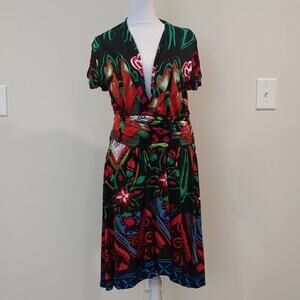 DESIGUAL Women's L A-Line Dress Abstract Colorful Artsy Hipster